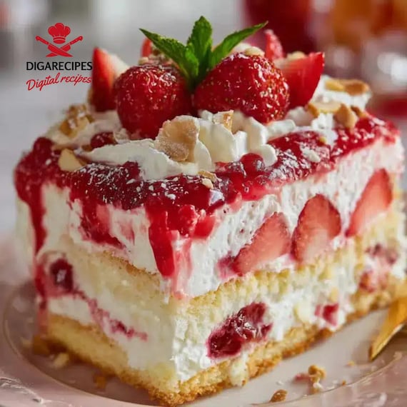Best Recipe for Strawberry Heaven On Earth Cake | Light, Creamy & Fruity Dessert | Digital Recipe PDF Download for Easy Baking