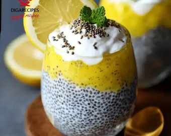 Best Recipe For Lemon Chia Seed Parfaits | Light & Refreshing Healthy Dessert | Printable Digital Recipe Download