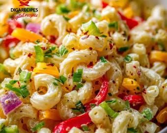 Best Recipe for Easy Creamy Macaroni Salad | Classic Side Dish | Instant Digital Recipe PDF Download | Flavorful & Crowd-Pleasing Salad