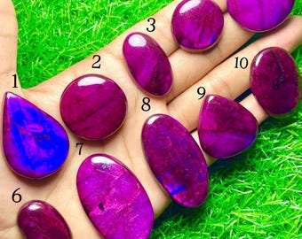 Purple Dyed Labradorite Cabochon, Oval Polished Stone for Wire Wrapping Gemstone .