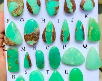 Natural Chrysoprase Cabochon • Green Polished Gemstone for Jewelry