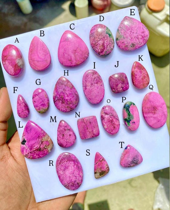 Natural Pink Cobalt Calcite Cabochon, For jewellery making Flat Back Gemstone.