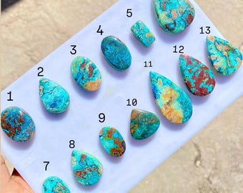 Selected Azurite Cabochon, Unique Pattern Gemstone For Jewelry Making, Hand Polished Pendant Wire Wrapped