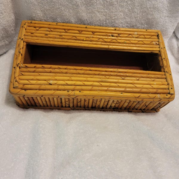 Vintage Bamboo Tissue Holder