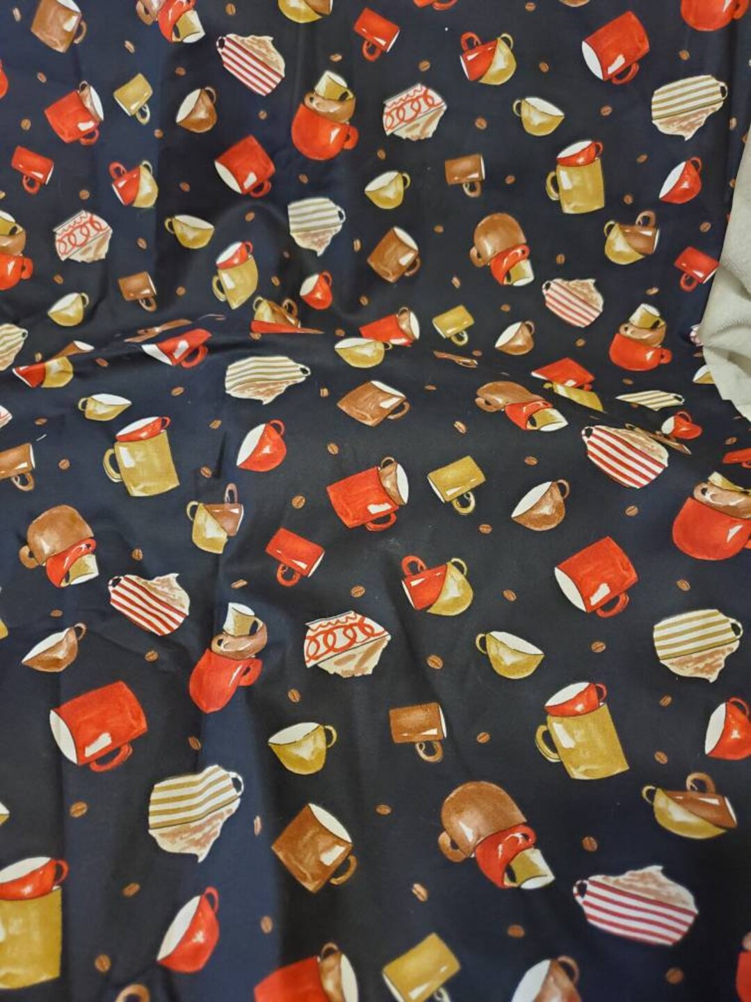 Timeless Treasures Coffee Cup Fabric Etsy