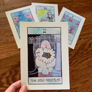 Impresiones de Tarot del Evangelio de Medianoche, Arcanos Mayores de Spacecaster, Clancy y Charlotte