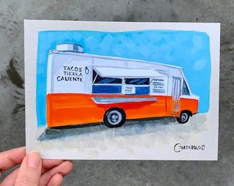 Tacos Tierra Caliente, Houston Texas - print, Food truck wall art