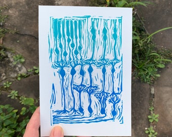 Retinal neurons - hand printed block print