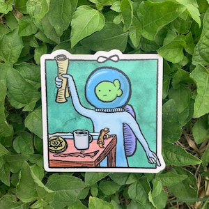El mago - hombre pez - pegatina mate