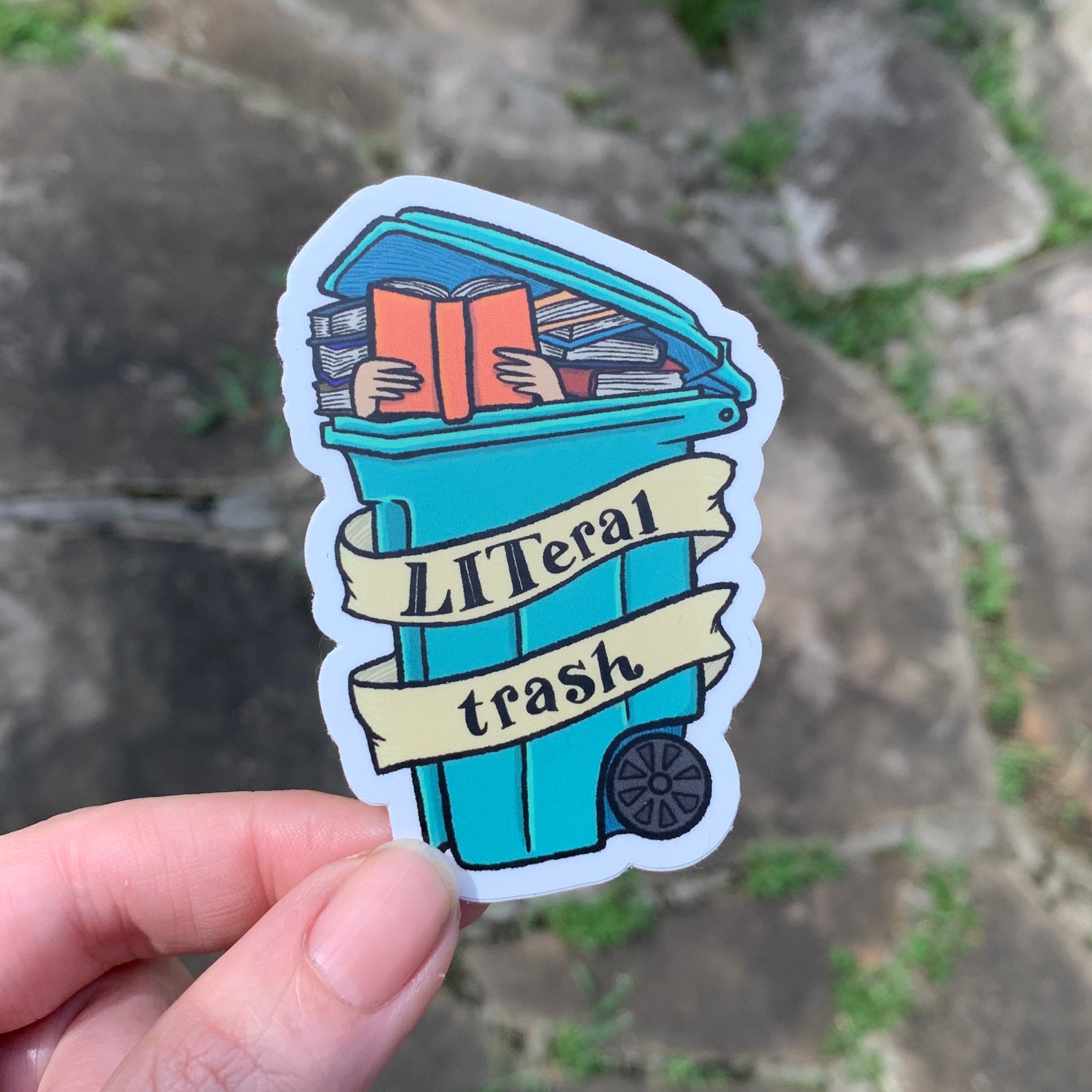 Literal Trash Sticker Bookworms Unite - Etsy