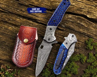 Damascus zakmes cadeau voor hem, jubileumcadeau voor hem, verjaardagscadeaus voor hem, cadeaus bruidsjonkers, vaderdagcadeaus, pensioencadeaus