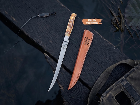 Personalized Fillet Knife & sheath | Fisherman Gift | Fishing Knife | Custom Fishing Gift | Gifts for him | Husband gift | Dad gifts