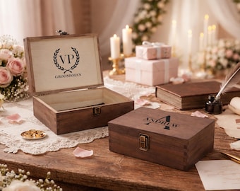 Personalised Wooden Gift Box | Custom Engraved Keepsake Box | Groomsmen Gift Box | Wedding Gift | Groomsmen proposal Box | Jewelry Box