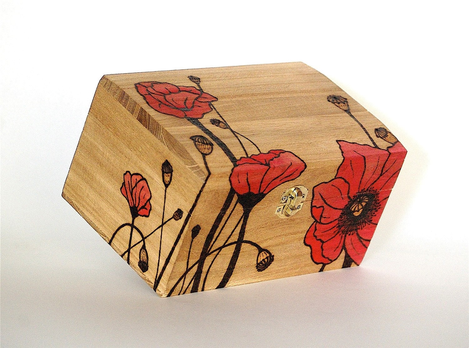 Personalized Poppy Flower Wedding Gift Card Box or Trinket Etsy