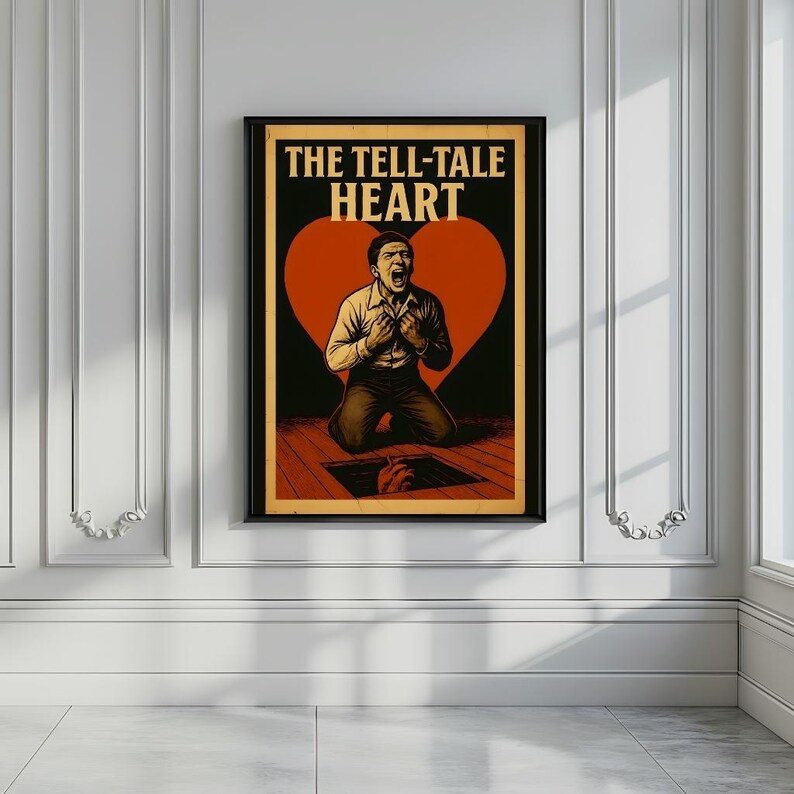 Vintage Edgar Allan Poe Wall Art | Tell-tale Heart Print | Gothic Dark ...