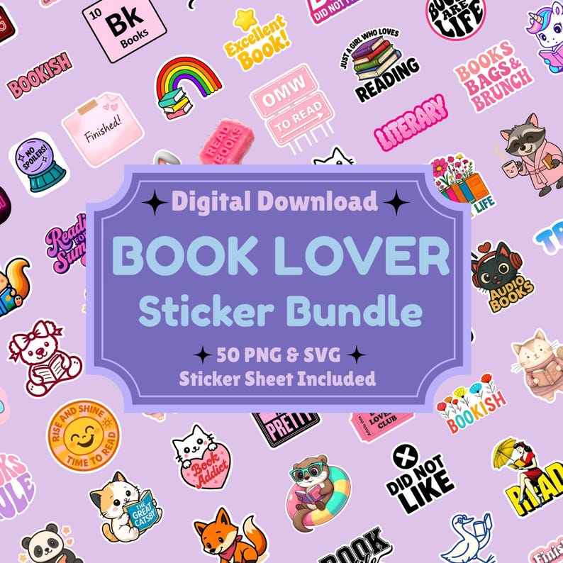 Book Lover PNG Bundle | Bookish Clipart PNG SVG | Goodnotes Journal ...