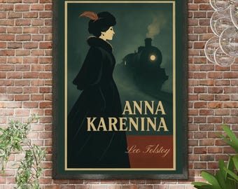 Anna Karenina Literary Poster | Dark Academia Printable Wall Art | Book Nook & Reading Corner Decor | Bookish Home Decor | Leo Tolstoy