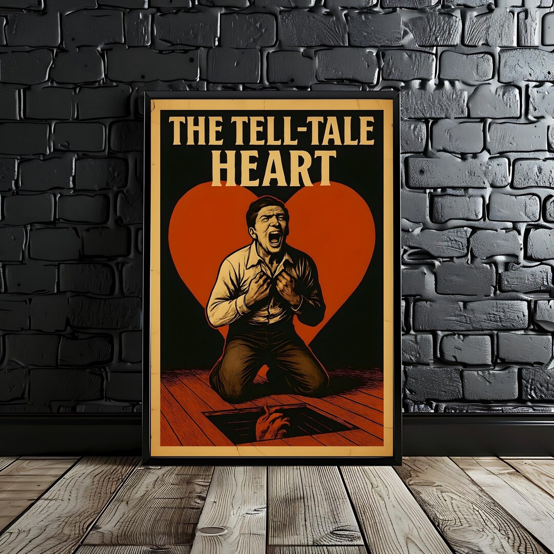 Vintage Edgar Allan Poe Wall Art | Tell-tale Heart Print | Gothic Dark ...