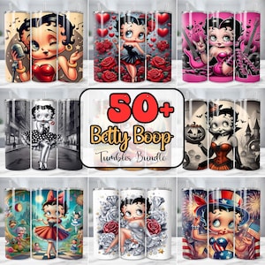 50+ Designs Betty Girl 20 Oz Tumbler PNG Bundle, Cartoon Character Tumbler PNG, Cartoon Tumbler Wrap PNG Sublimation, Digital Download