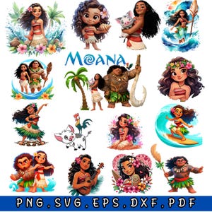 45 Moana Png,svg,dxf,eps,pdf Clipart Bundle Logo und Zeichen png Clipart Moana Poster Png Digitaler Download Hohe Qualität 300 dpi