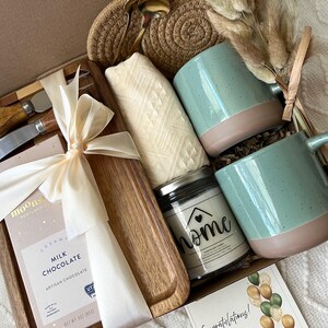 Cozy Home Gift Box ,Coffee Mug Set with Candle & Chocolate ,Housewarming Gift Basket , Relaxation Box ,Hostess Gift Idea,Real Estate Gift image 9