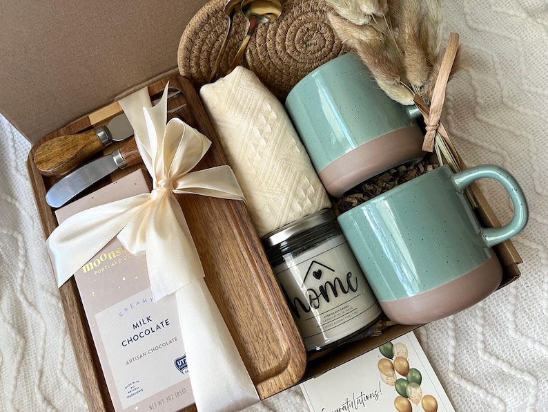 Cozy Home Gift Box ,Coffee Mug Set with Candle & Chocolate ,Housewarming Gift Basket , Relaxation Box ,Hostess Gift Idea,Real Estate Gift image 9