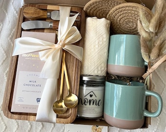 Cozy Home Gift Box ,Coffee Mug Set with Candle & Chocolate ,Housewarming Gift Basket , Relaxation Box ,Hostess Gift Idea,Real Estate Gift
