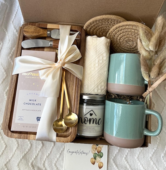 Cozy Home Gift Box ,Coffee Mug Set with Candle & Chocolate ,Housewarming Gift Basket , Relaxation Box ,Hostess Gift Idea,Real Estate Gift