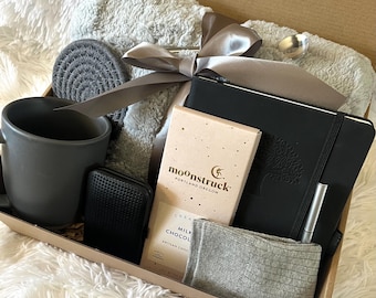 Father’s Day Relaxation Gift Box for Him – Cozy Self Care Set with Journal, Mug, Grooming Kit & Chocolate – Birthday Gift for Dad, Husband,