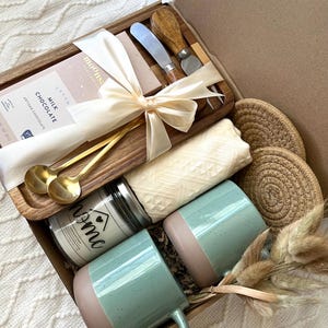Cozy Home Gift Box ,Coffee Mug Set with Candle & Chocolate ,Housewarming Gift Basket , Relaxation Box ,Hostess Gift Idea,Real Estate Gift image 14