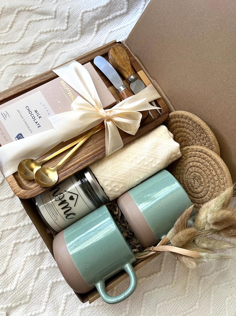 Cozy Home Gift Box ,Coffee Mug Set with Candle & Chocolate ,Housewarming Gift Basket , Relaxation Box ,Hostess Gift Idea,Real Estate Gift image 14