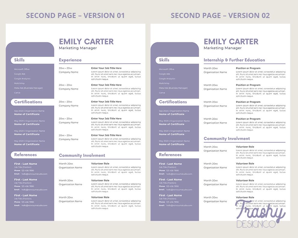 Canva Resume Template | Professional CV in English & German | Modern ...