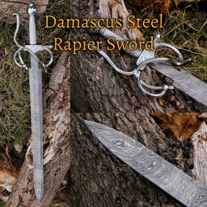 Customizable Rapier Sword With Scabbard, Legend Of Zoro Sword, Gift for Husband Sword, Groomsmen Sword, Christmas Gift, Replica Sword USA
