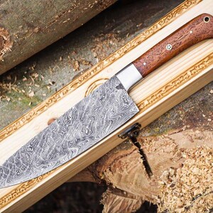 Hand Forged Damascus Steel Chef Knife/Damascus Chef knife, Kitchen Chef Knife, Christmas Gift, Gift for her, Groomsmen gift Anniversary Gift