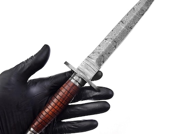 Rose Wood Handmade Dagger/Damascus Dagger/Camping knife/Viking knife/Wadding Gift/ On Every Happy Occasion/Best Gift USA Man for/Him USA WD