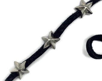 Sterling & Leather Star Wrap Bracelet