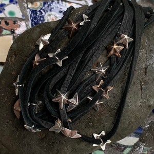 Bronze & Leather Star Wrap Bracelet image 5