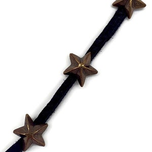 Bronze & Leather Star Wrap Bracelet image 4