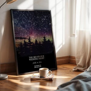 Wedding Star Map | Personalized Night Sky Print | Anniversary Gift for Him Her | Wedding Gift | Our Wedding Night Constellation Poster