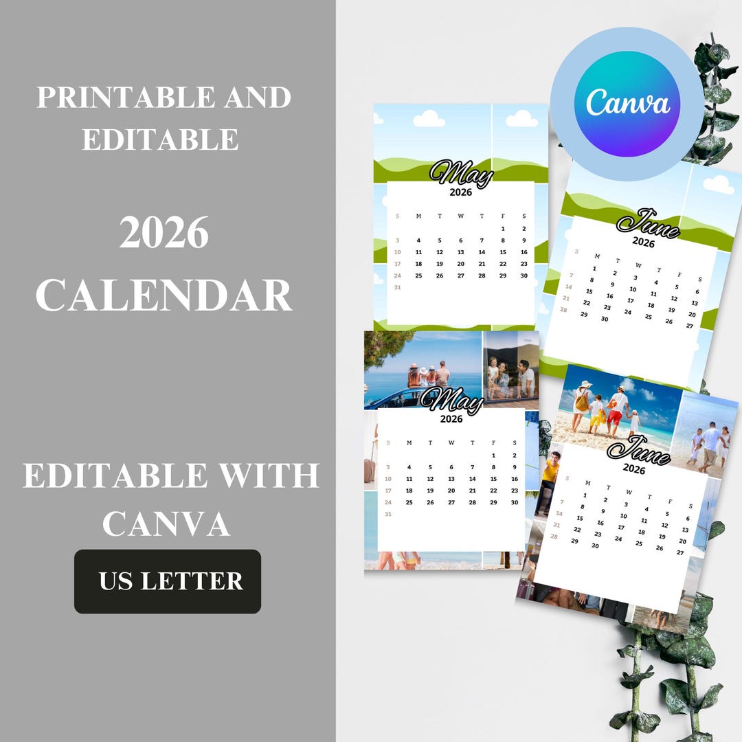 2026 Minimalist Calendar, US Letter Size Printable (PDF) - Etsy