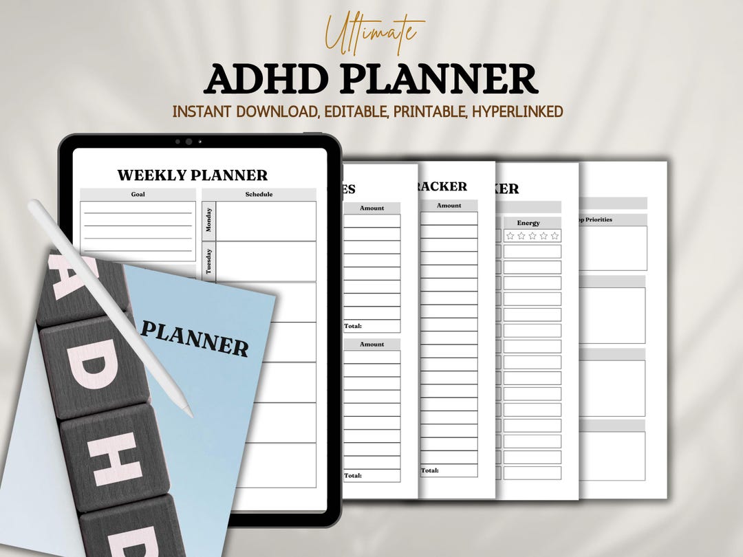 ADHD Digital Planner Bundle: Focus & Time Management Toolkit (ipad ...