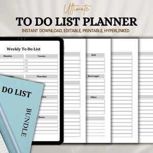 Digital listplanerare: Att-göra-listor, mål- och vanespårare (GoodNotes, PDF-kompatibel), digital
