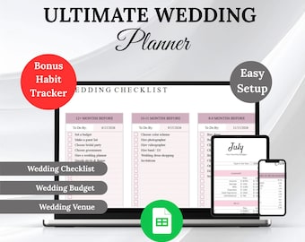 Ultimate Wedding Planner Sheet | Wedding Budget & Checklist | Bridal Planner | Google Sheets Wedding Organizer + Habit Tracker Wedding To Do