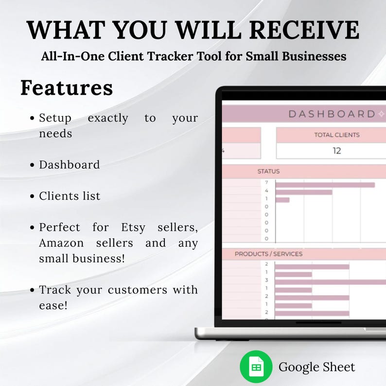 Client Tracker Spreadsheet | Client Management Tool | Google Sheets CRM ...