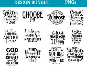 Motivational Quote SVG Bundle, Uplifting Affirmation Designs, Digital Download