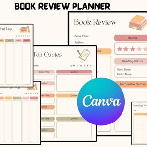 Personalized Book Review Log: Printable Reading Journal & Quote Keeper (PDF Download)