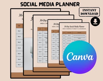 Minimalistische contentplanner voor sociale media: 30 dagen afdrukbaar (A4-pdf)