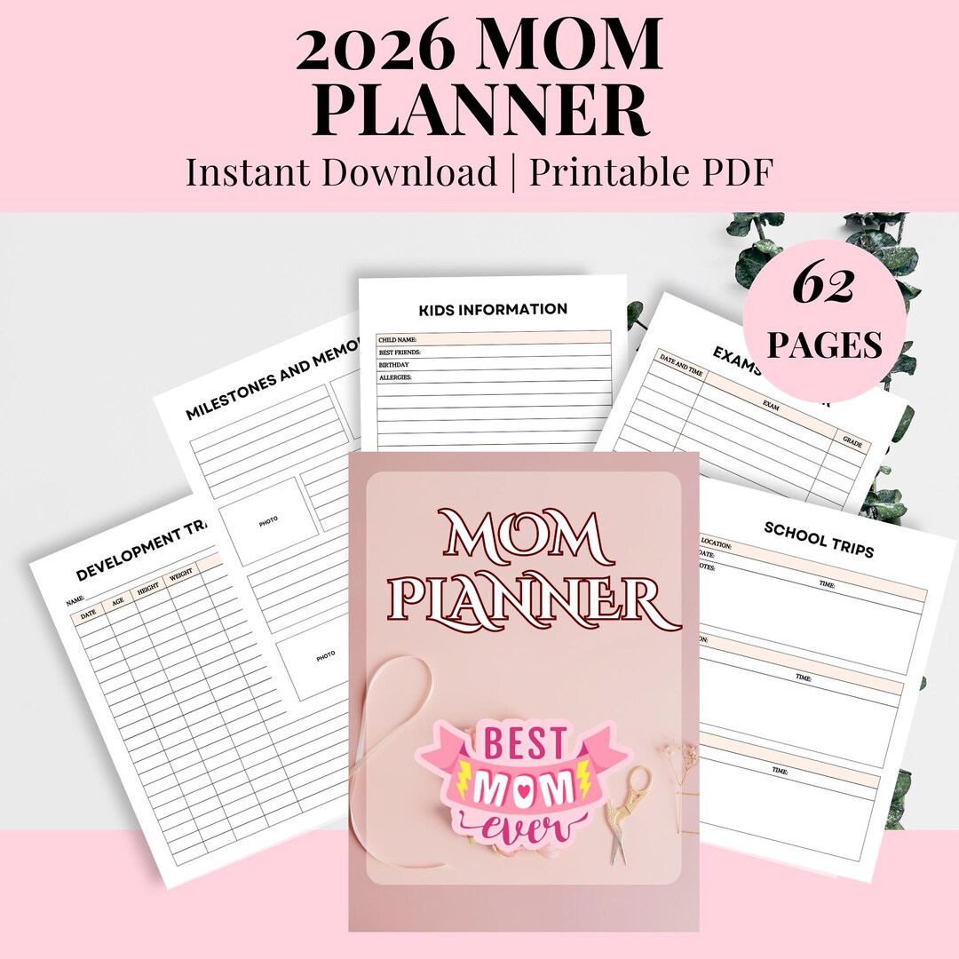 2026 Mom Planner | Daily, Weekly, Monthly Organizer (PDF) - Etsy