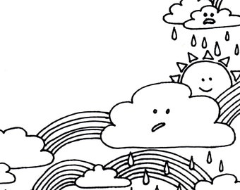Kleurplaat Regenboog Met Wolken : Uitnodiging vrolijke kaart met unicorn wolken | Kaartje2go : Rode oranjegeel groene blauwe paarse kleuren.