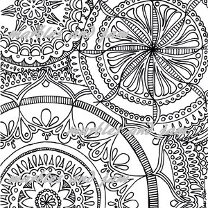 Printable Mandala Adult Coloring Page with three overlapping Mandalas to print at home